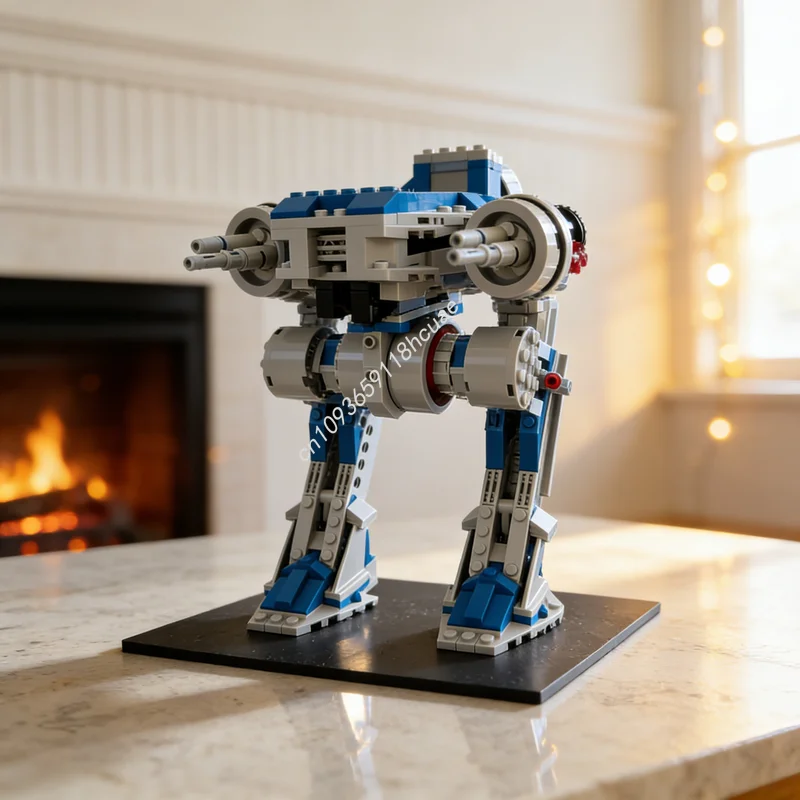

486 деталей MOC Galactic Enforcer: Классическая модель космического корабля, конструктор, архитектурные блоки для сборки, игрушки DIY, креативные идеи для рождественских подарков