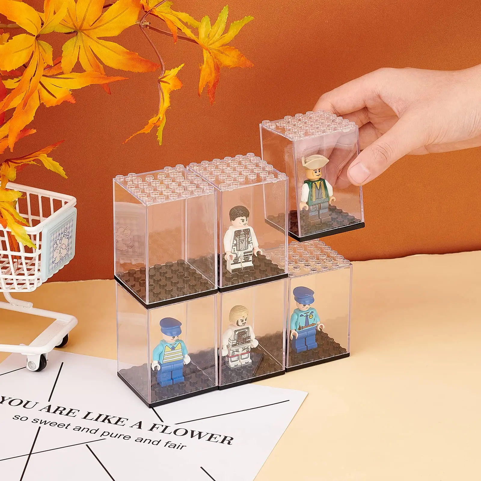 Lego Building Blocks Accessories Small Particles Dust Box Transparent Cover Display Box Storage Square Box Toy Model Display Box