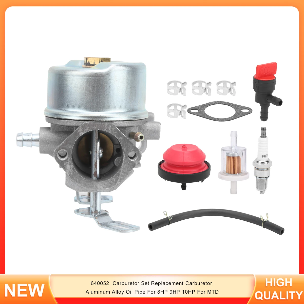 

640052, Carburetor Set Replacement Carburetor Aluminum Alloy Oil Pipe For 8HP 9HP 10HP For MTD