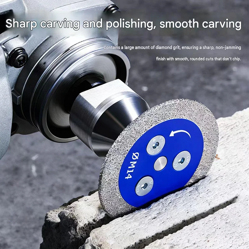 1PC 50mm Diamond Saw Blade with Thread Stone Cutting Disc Granite Sandstone Concrete Lettering Carving Grinding Tool view 5