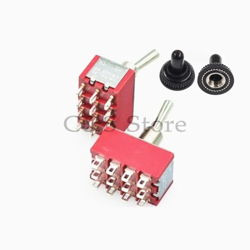 5pcs 6A/125VAC 2A/250VAC 12 Pin 2/3Position Mini MTS-402 MTS-403 Toggle Switch red