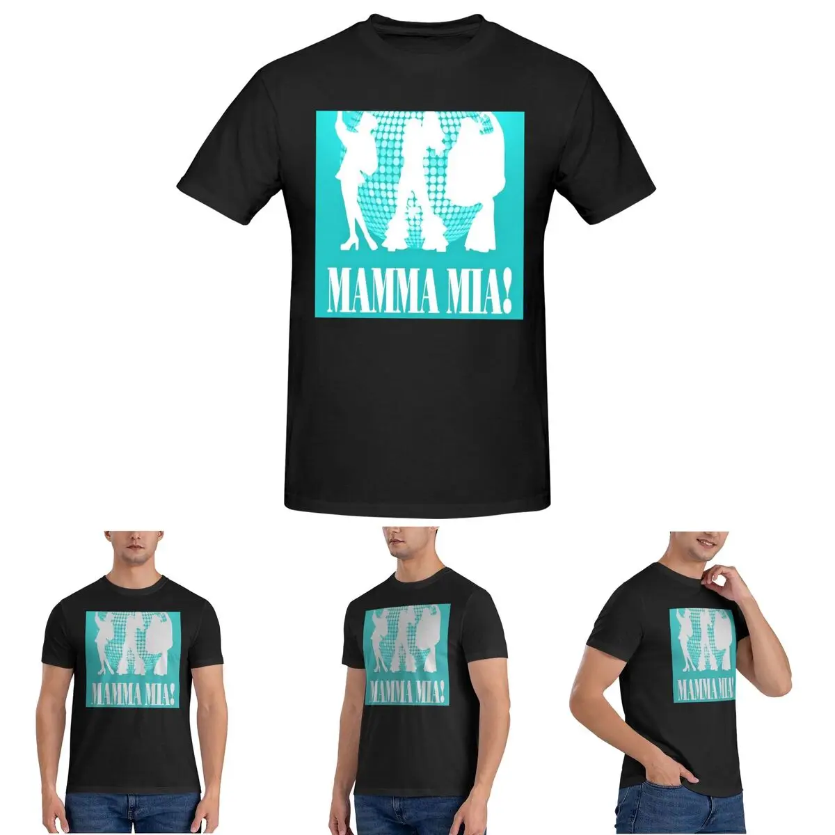 

Mamma Mia -disco T-Shirt for Men Cotton Plus Size T Shirts Men's Tees Short Crew Neck Summer Clothes Tops S-6XL