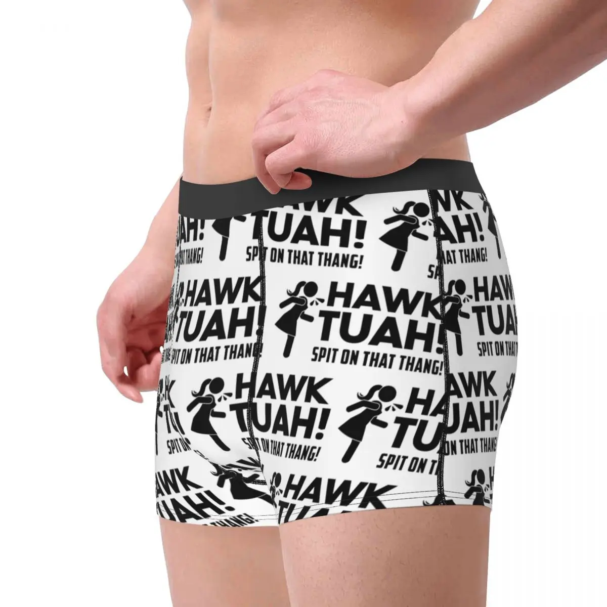 Men\'s Funny Meme Hawk Tuah Underwear Spit On That Thang Hot Boxer Briefs Shorts Panties Homme Breathable Underpants Plus Size