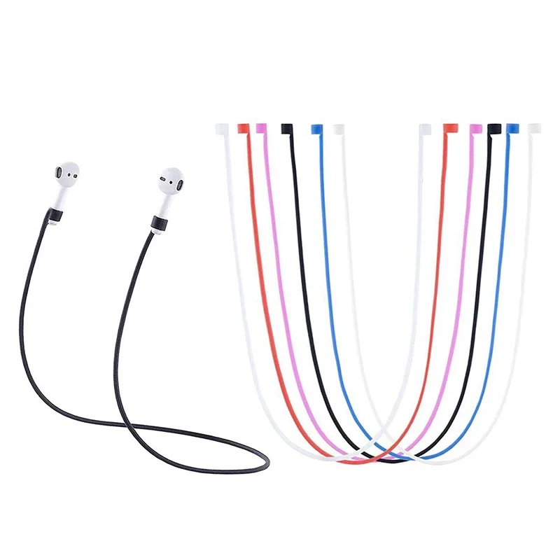 Soft Silicone Straps for AirPods Earphones Anti-Lost Strap Colorful Wire Cable Connector (AirPods Not Included)