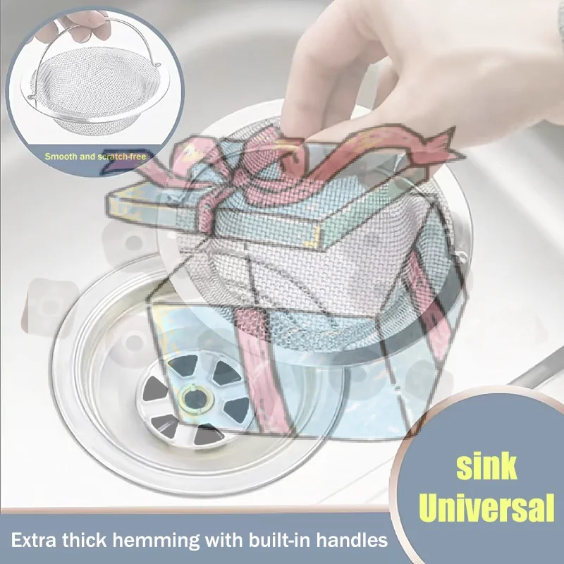 【CCA】1pcs Stainless Steel Kitchen Sink Filter Kitchen Garbage Food Residue Dishsink Filter With Handle Metal Sink Strainer