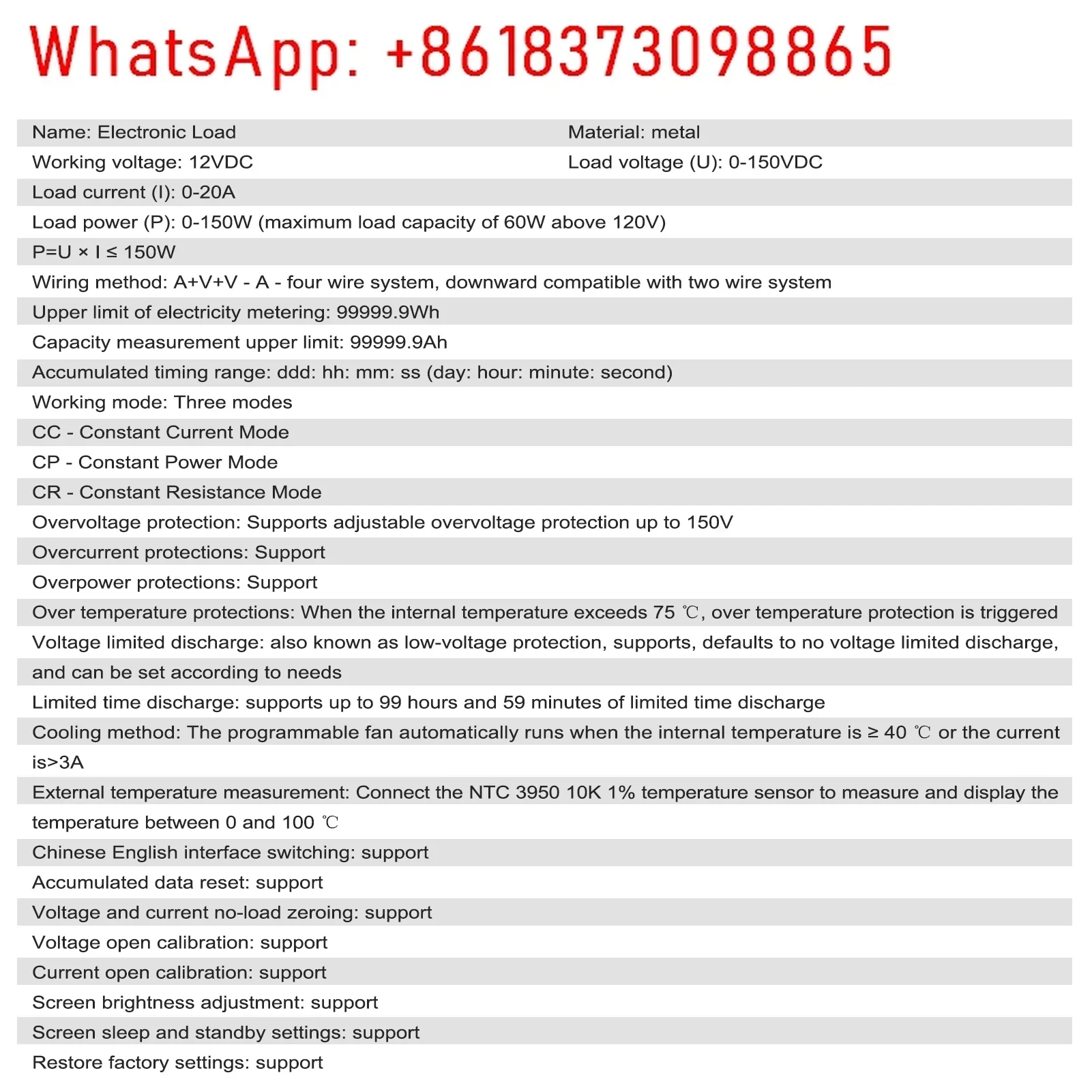 2.4inch Color Screen Electronic Load Support Constant Current/Power/Resistance Mode with Data Calibration Parameter Setting