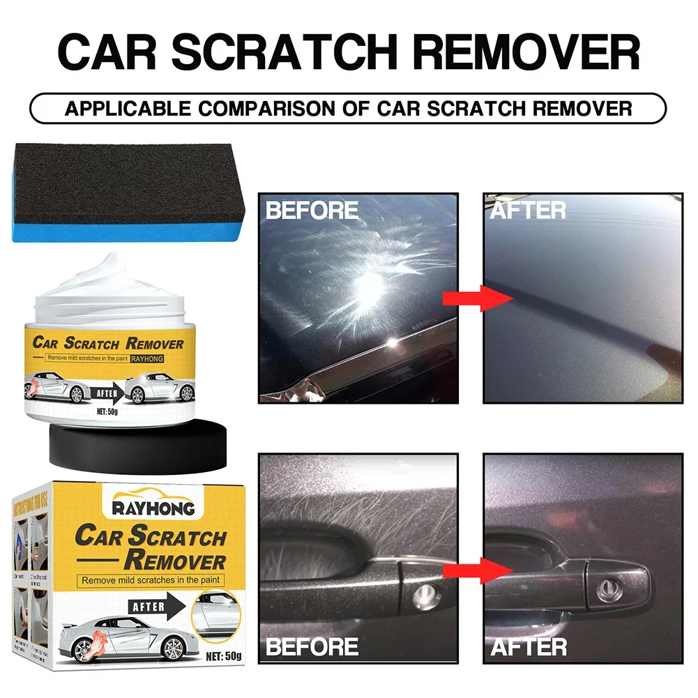 Car Scratch Repair Paste Multipurpose Waterproof Lasting Car Polishing Compound Scratch Remover With Sponge For Car Care Product