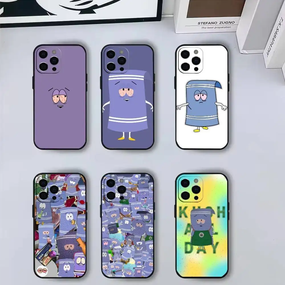 

South Park Phone Case For iPhone17,16,15,14,13,12,11 Plus,Pro Max Soft Black Cover