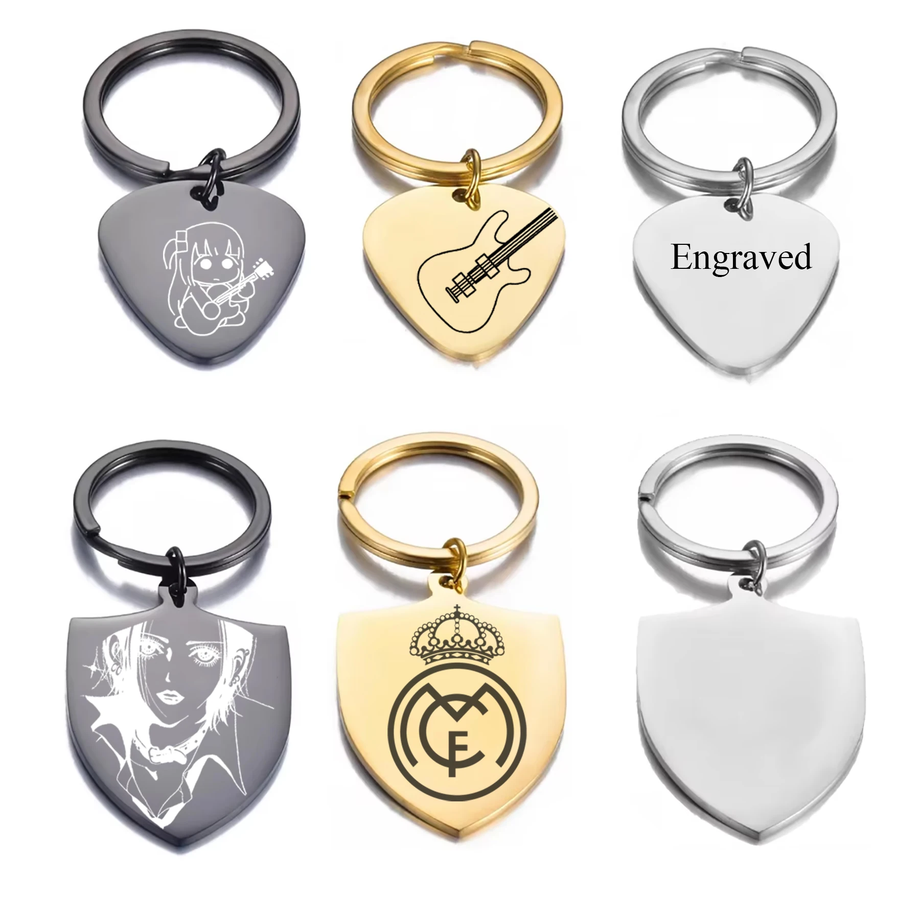 1Piece Customized Text ID Logo Keychain High Quality Stainless Steel Pendant for Key Car Keyring Personalized Gift