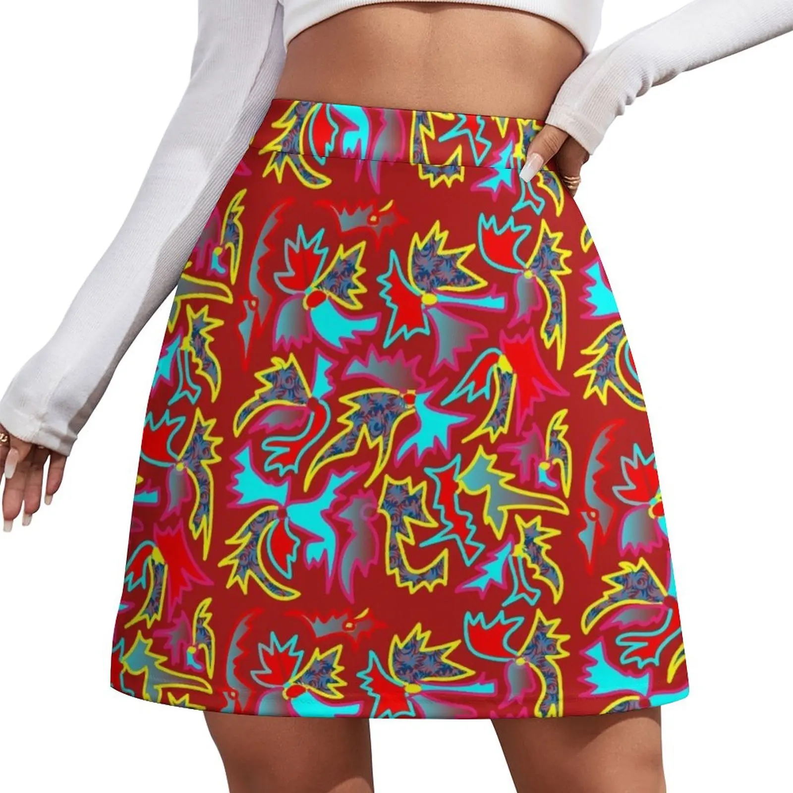 

graphic flowers Mini Skirt clothing women summer 2026 dress women summer mini skirt