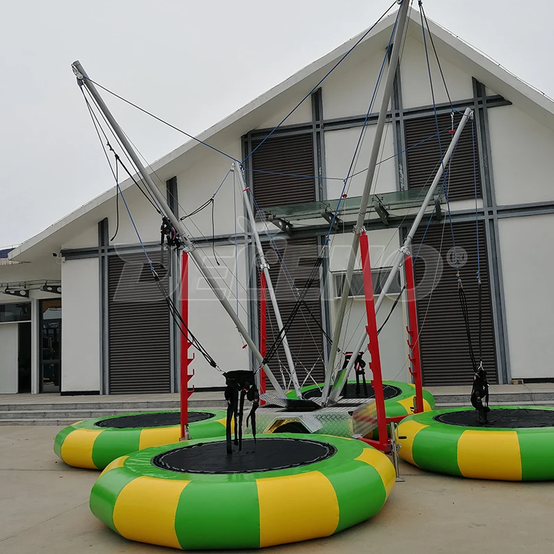 Trampolina bungee 4 w 1, z przyczepą, trampolina bungee, gry, skakanie bungee