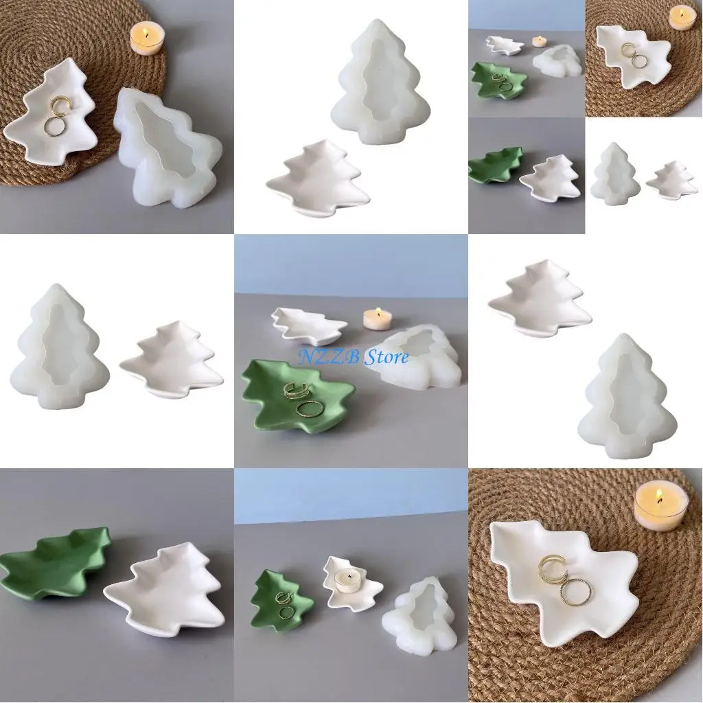 

T21F Christmas Tree Silicone Dish Mold Christmas Decoration Silicone Tray Accessory