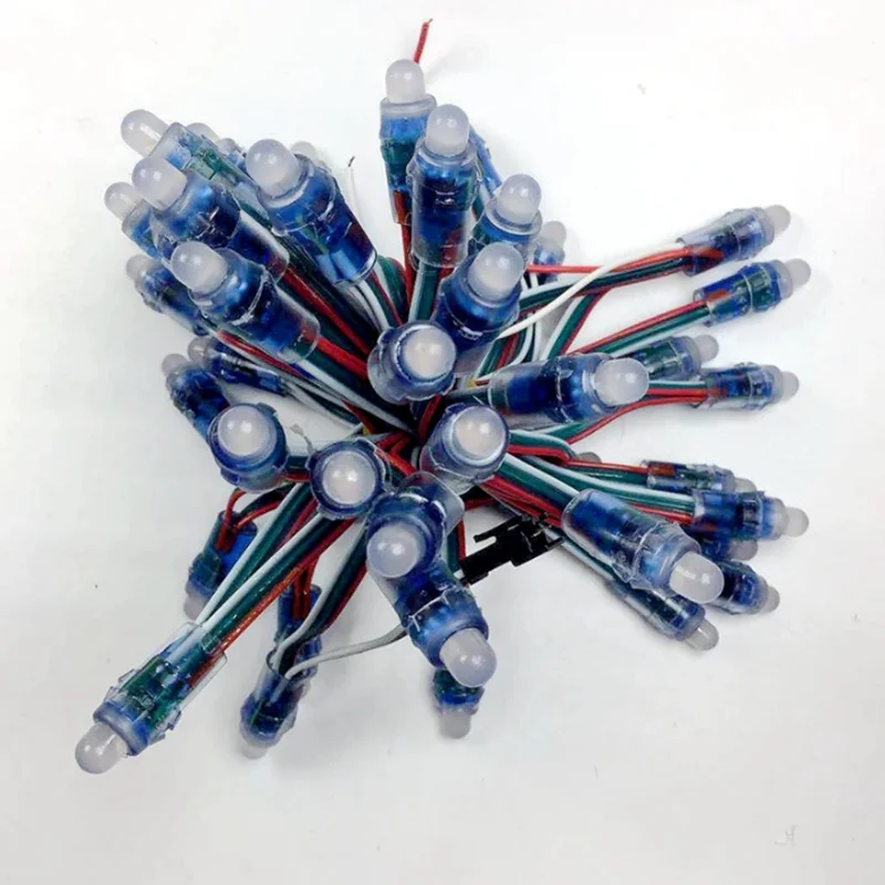 50pcs 4m/6.5meter DC5V WS2811 Full Color LED Pixel Light Module 12mm 10cm/15cm wires IP68 waterproof RGB Digital led strings