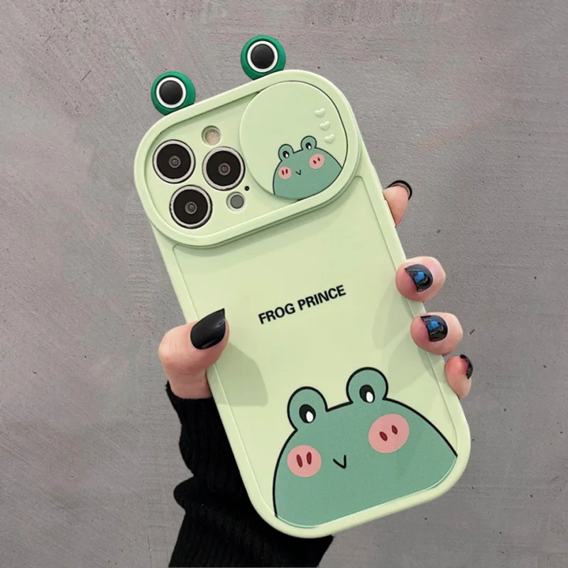 Cartoon Frog Prince Case for iPhone 11 12 13 14 15 Pro Max Plus X XR 7 8 11Pro Phone Case Liquid Silicone 3D Cute Pro