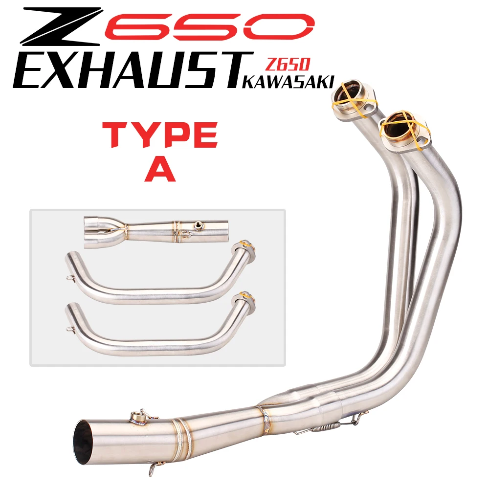 For KAWASAKI Z650 Ninja 650 Header Front Pipe Modified Exhaust Elbow Slip On Exhaust Muffler 2017-2019