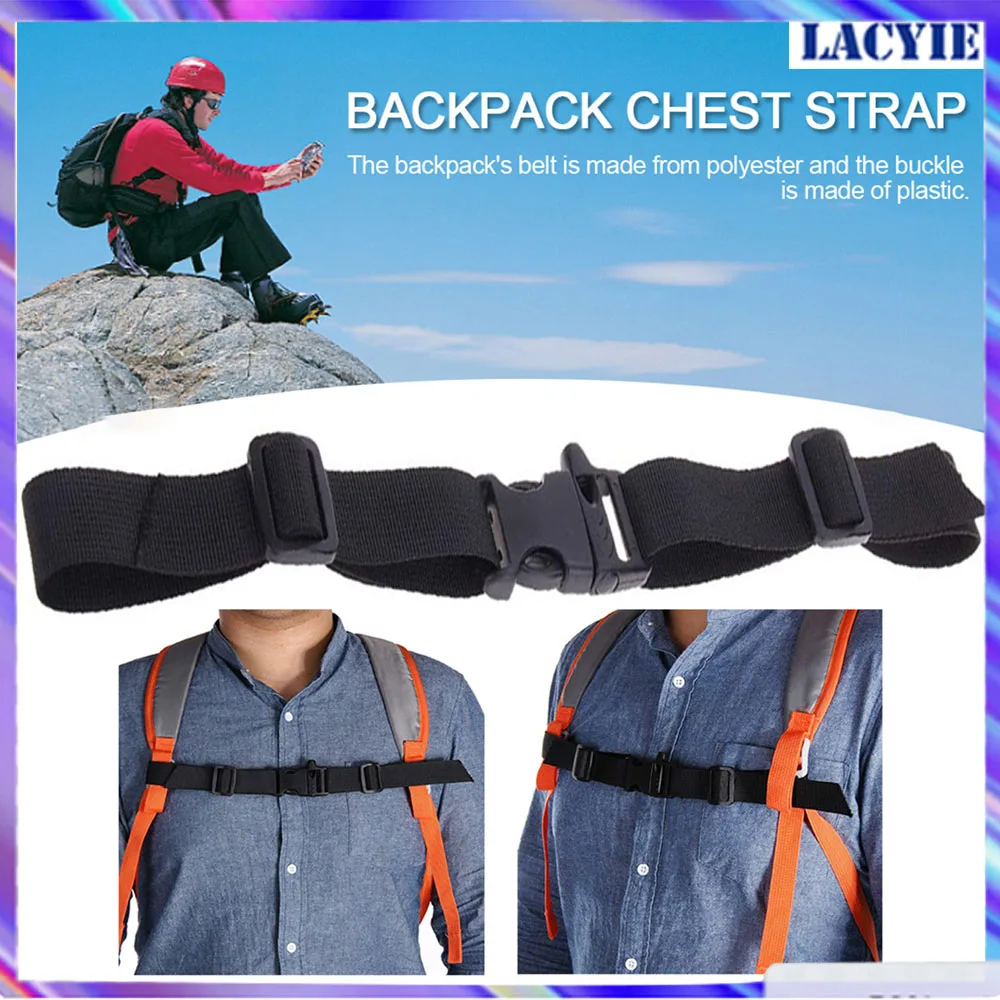 Backpack Chest Belt Strap Harness Adjustable Shoulder Strap For Bag Backpack Knapsack Sternum Belt With Buckle For Outdoor Camp