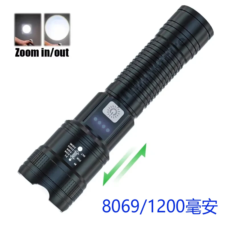 6000000 LM LED Taschenlampe Wiederaufladbare High Power Militärische Taktische Taschenlampe Teleskop Zoom Taschenlampe Lampe Outdoor Camping Laterne