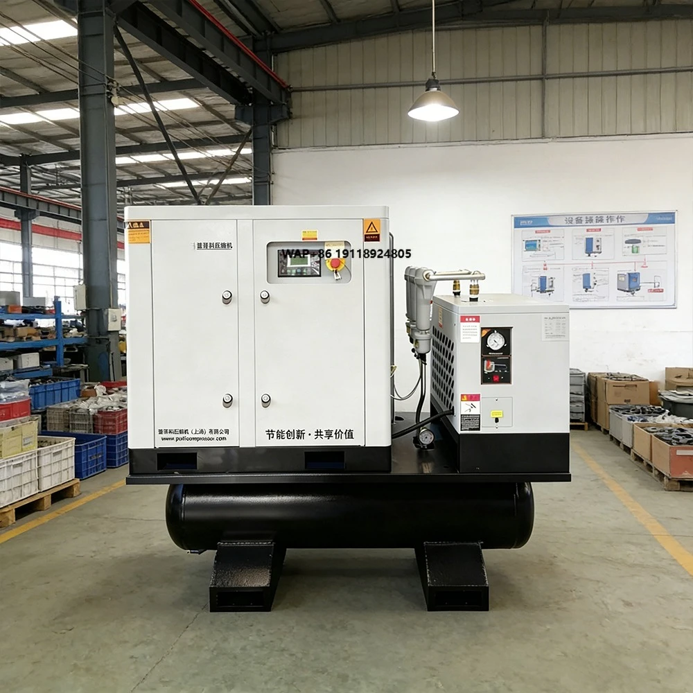 Air Compressors Industrial 10 7.5 KW 10HP 7.5KW Combined Rotary Screw Air Compressor for Sandblasting