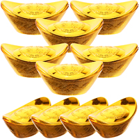 12 Pcs Gold Yuanbao Storage Boxes 7x3cm Chinese Candy Box Party Home Decor Treasure Ingot Model Food Packaging Gift Box