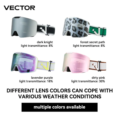 Óculos de esqui magnéticos VECTOR com lente de troca rápida e conjunto de estojo 100% proteção UV400 Óculos de snowboard antiembaçante para homens e mulheres
