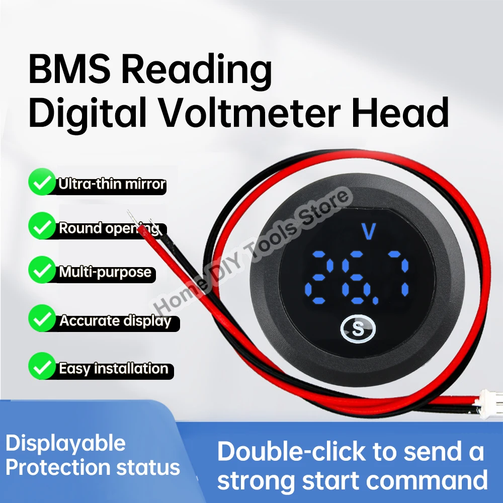 

DC 12-60V 2-проводной мини круглый вольтметр светодиодный цифровой измеритель емкости батареи тестер напряжения тестер батареи BMS данные универсальный