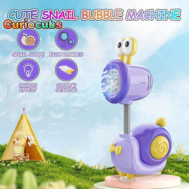 

20 Holes Snail Bubble Gun Electric Automatic Soap Bubble Machine with Light Outdoor Toy Shooting Game Wedding Party Gift Kid Toy