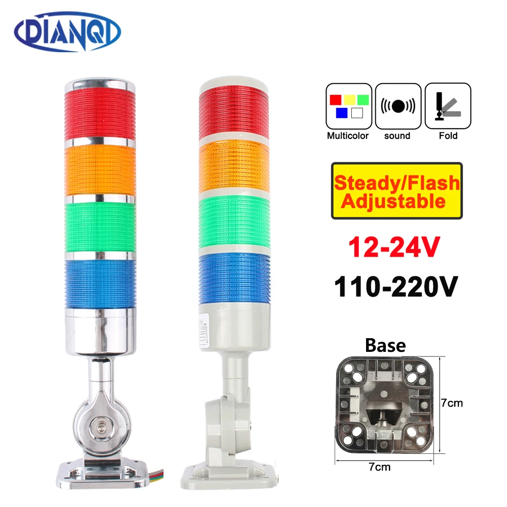 

4 layers Stack Light Red Warning Light Industrial for CNC Machine Steady Flashing Light LED