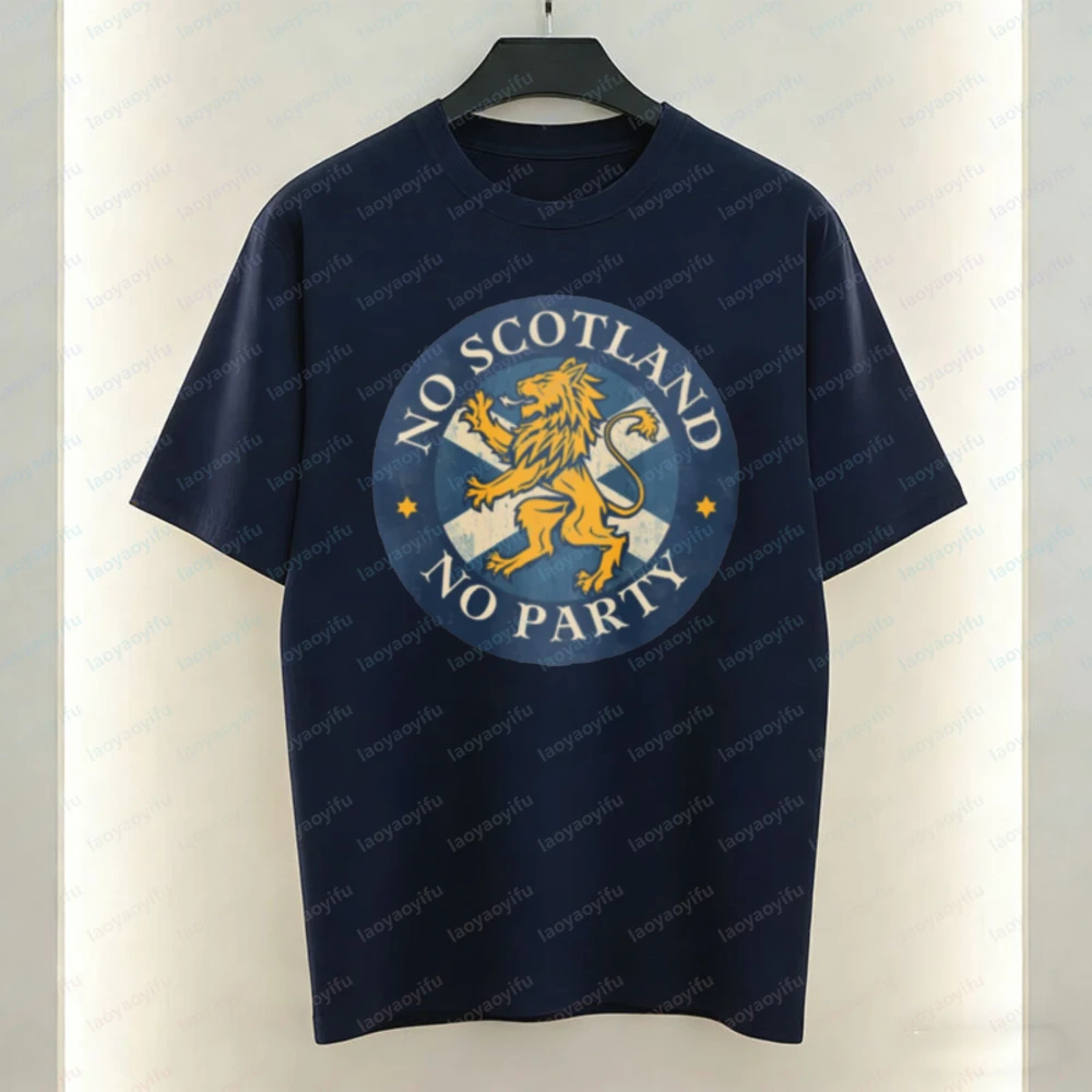 

No Scotland No Party Unisex Cotton T-Shirt Scotland Football Fan Tee Vintage Classic Summer Short-sleev Trend Men's Clothing