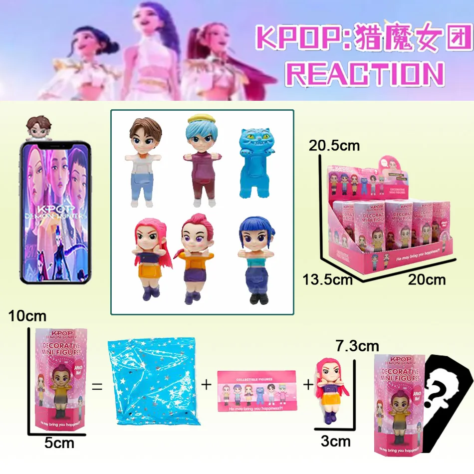 애니메이션 케이팝 데몬 헌터 액션 피규어 블라인드 박스 세트 더피 타이거 루미 미라 조이 수시 피규어 휴대폰 장식 모델 어린이용
