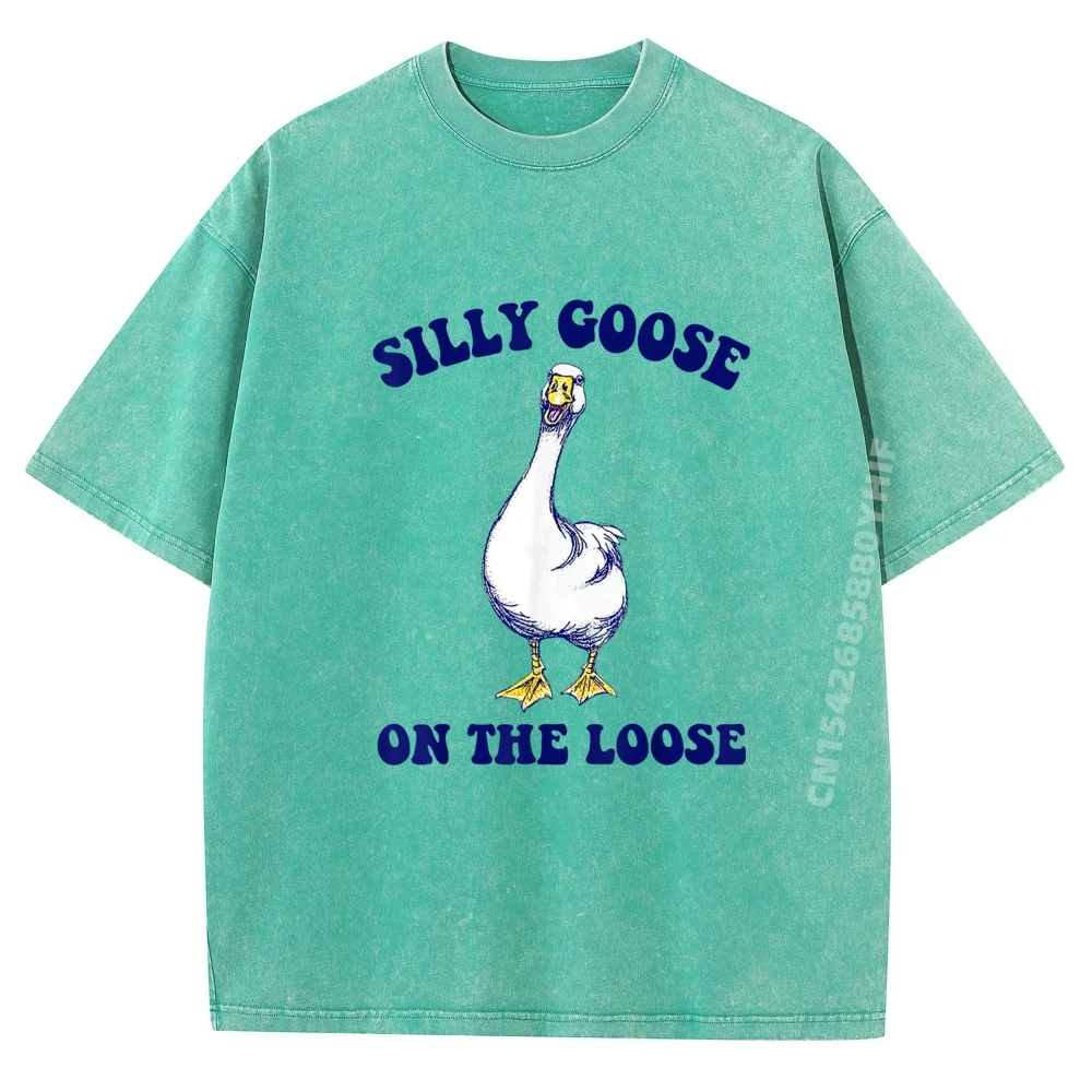 

Silly Goose On The Loose Cute Goose Lover футболки с рисунком МЯГКАЯ хлопковая рубашка мужская футболка с рисунком LuxuryClothes