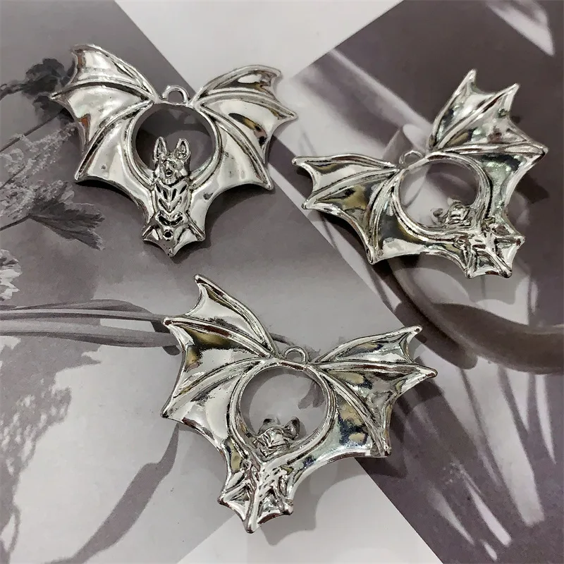 20Pcs 50*42mm Punk GothicCute Bat Charms Alloy Pendent For Jewelry Making Diy Earring Keychain Handmade Accessories Supplies