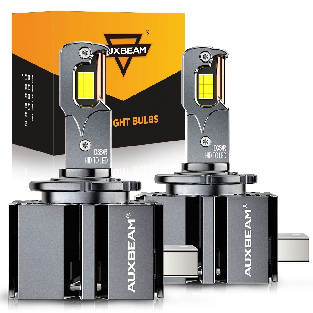 

AUXBEAM D3 D3S D3R LED Headlight Bulb HID Bulb REPLACEMENT 6500K COOL WHITE 70W 22000LM Upgraded CANBUS NO ERROR D-PRO SERIES