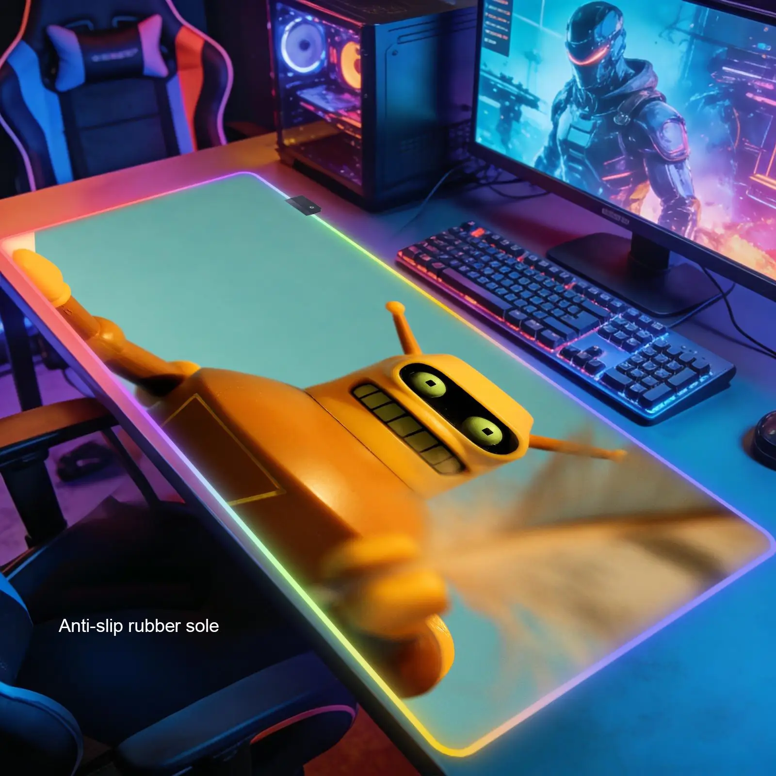 Futurama New RGB Computer Home Mousepad XXL Desk Mats Natural Rubber Office Anti Slip Gaming Accessories pad