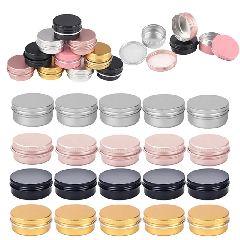 30 Stück 5 g-60 g tragbare, nachfüllbare Aluminiumflaschen mit Schraubdeckel, Blechdosen, Reisekosmetik, Probenglas, Lippenbalsam-Behälter für Heimwerker