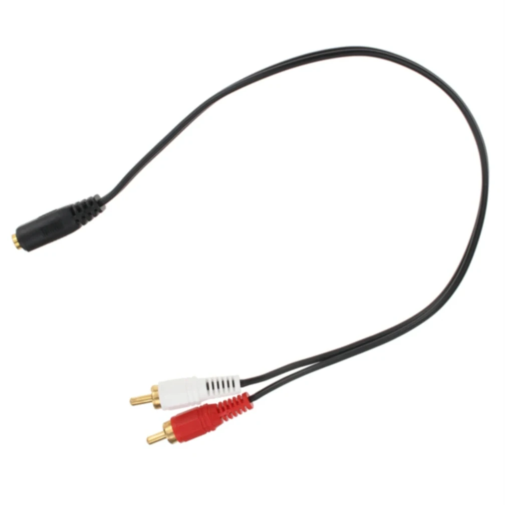 

500pcs 3.5mm Stereo Audio Female Jack To 2RCA Male Aux Y Splitter Adapter Cable for DVD TV VCR Amplifier Speaker Headphone