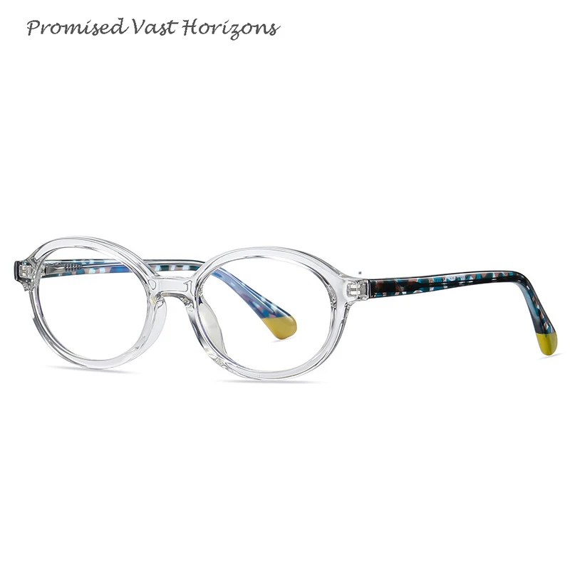 Kacamata Transparan Ungu Oval Pemblokir Cahaya Biru Anak-anak Dekorasi Bingkai Ins Fashion Remaja Dapat Dicocokkan dengan Kacamata