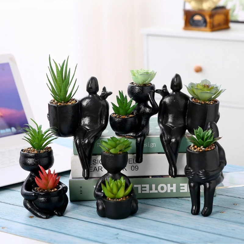 Funny Human Body Shape Urinal Potted Plant Fashionable Indoor/outdoor Succulent Plant Ceramic Flowerpot Home Decoration