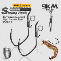 9KM 10Pcs Live Shrimp Hooks Live Catfish Fishing Hook Shrimp Holder Hook High Strength Corrosion Resistant Saltwater Freshwater