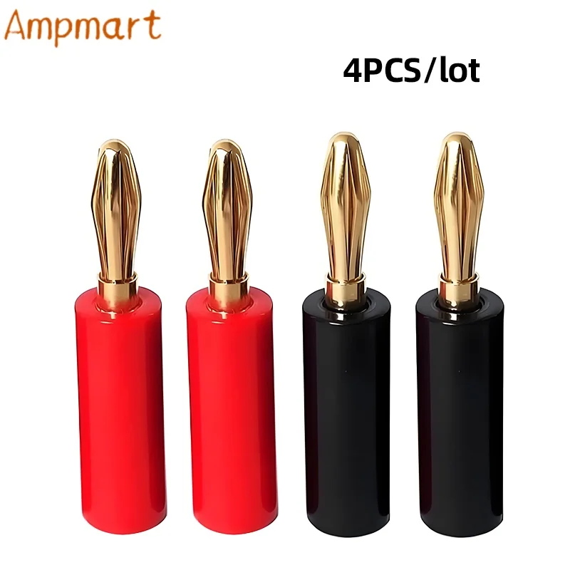 Ampmart Massiver Kupfer Vergoldeter Bananenstecker, 4mm, für Lautsprecher, Verstärker und Lautsprecherkabel – Detail 1