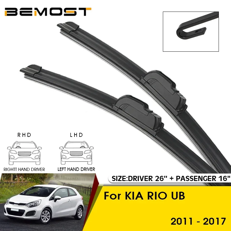 

Car Wiper Blade For KIA RIO UB 2011-2017 Auto Windshield Windscreen Front Window Wipers Blades 26"+16" Car Accessories