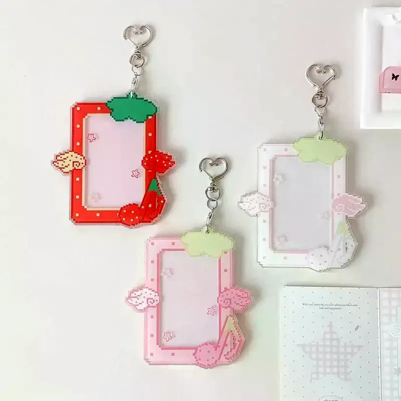1Pcs Fashion Kpop Acrylic Musical Note 3in Photo Card Holder Cute Idol Photo Storage Backpack Pendant Keychain