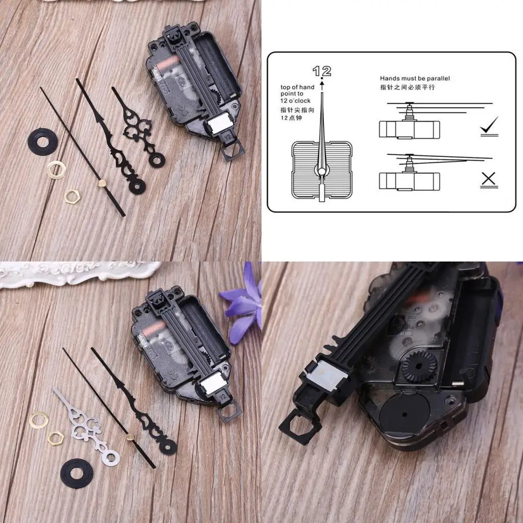 F19B Silent Pendulum Type Clock Movement Mechanism with 3 Hands Motor DIY