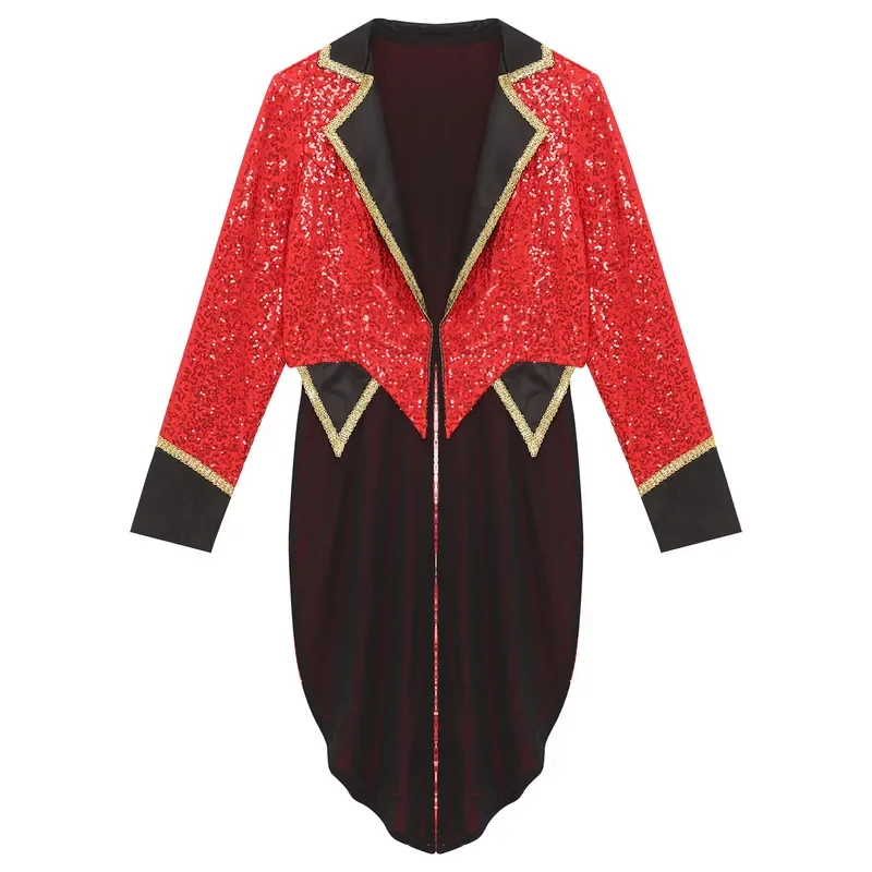 المرأة الترتر سترة سهرة البريق الساحر يرتدى السترة ملابس خارجية تأثيري حفلة الهالوين فستان Ringmaster تكلفة السيرك J1