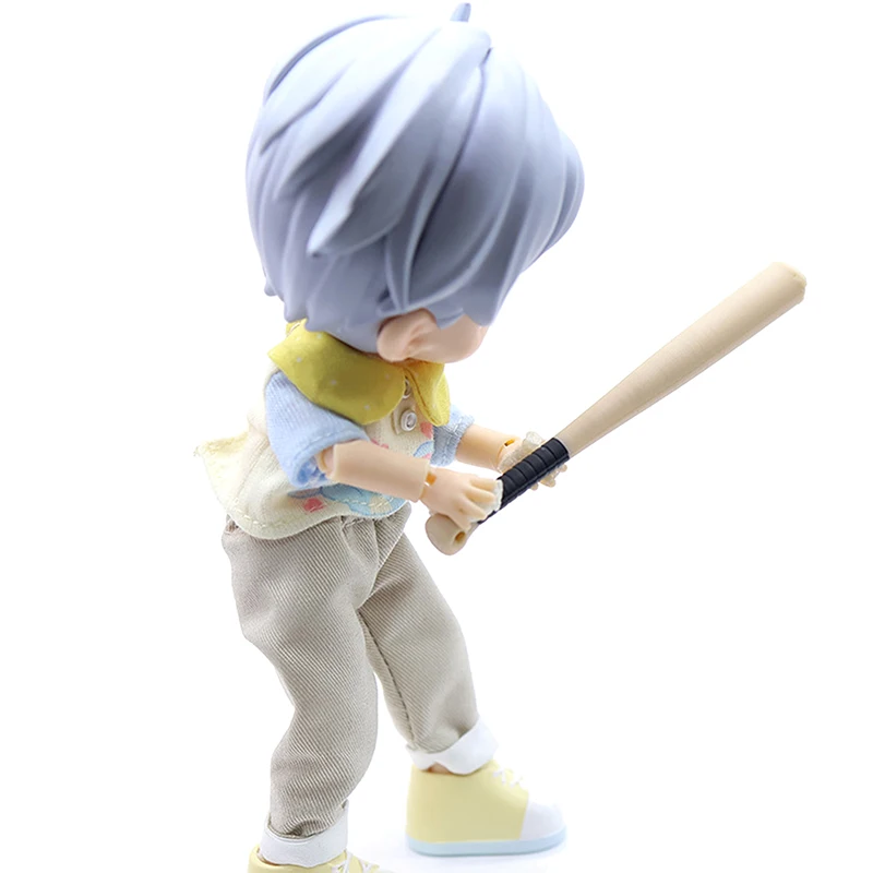 2Pcs 1/12 Puppenhaus Mini Baseball Bat Modell Puppenhaus Simulation Sport Szene Dekoration Spielzeug Micro Szene Bau Requisiten