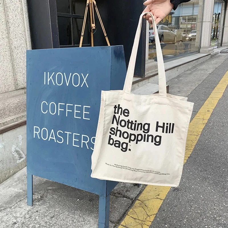 Notting Hill Books Bag Female Cotton Cloth Shoulder Bag Eco Handbag Tote Reusable Grocery Shopper Bags Canvas Bag