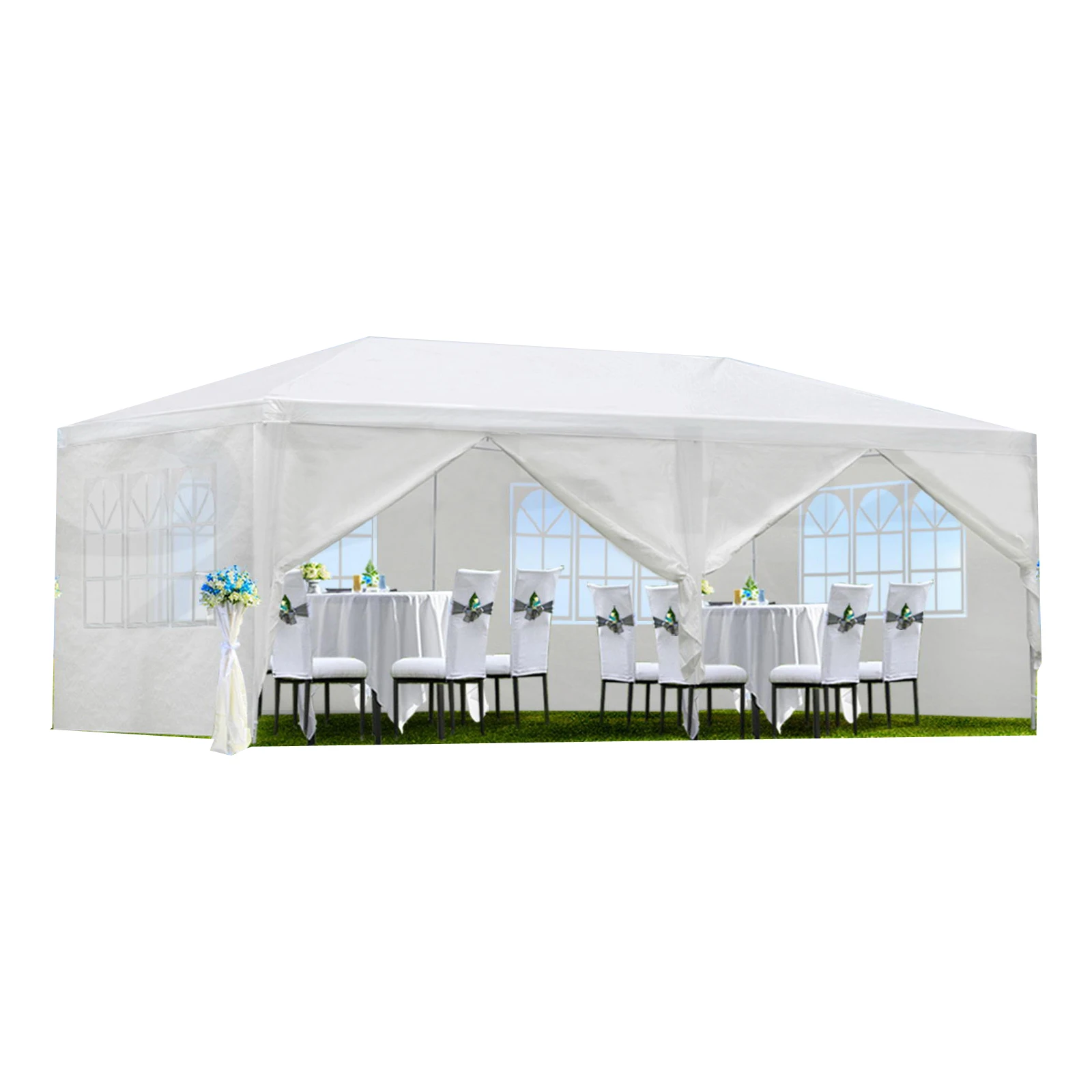 

Canopy Tent 10'x20' Pop Up Canopy Outdoor Shade with 6 Removable Sidewalls Outdoor Gazebo Canopy Tent for Wedding Party