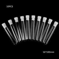 10pcs Plastic Test Tubes with Lid 100mm Transparent U-shaped for Scientific Experiments Beads Liquid Seed Storage QXNF