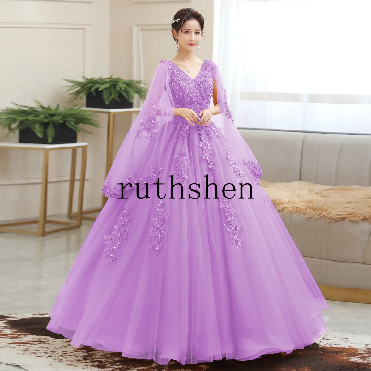 Evening Dresses Luxury 2025 Gold V-neck Lace Appliques Beaded Elegant Flare Sleeves Vestidos De Fiesta Woman 드레스 Customized