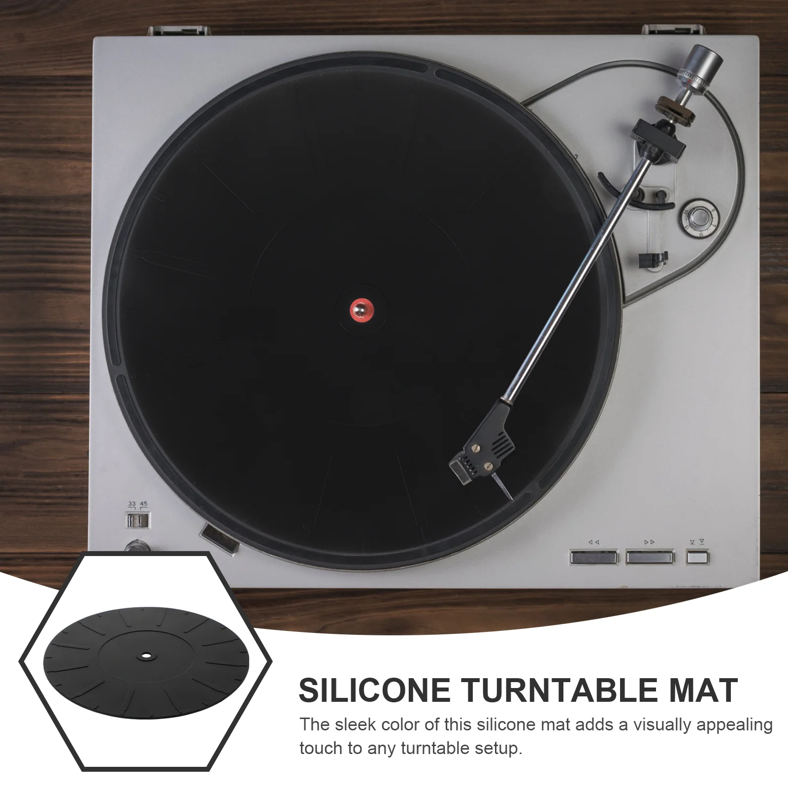 

Silicone Turntable Mat Black Non-Slip Anti-Static Record Player Pad For Vinyl Disc Protection Durable Shock Absorption