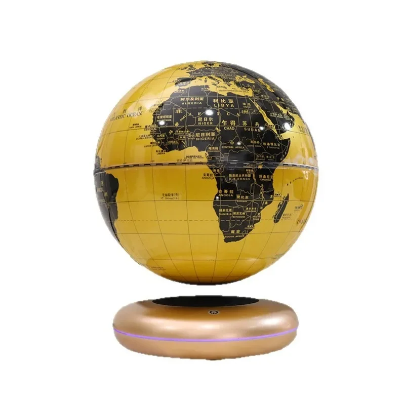 Office living room ornament 8-inch gold globe creative gift Maglev globe